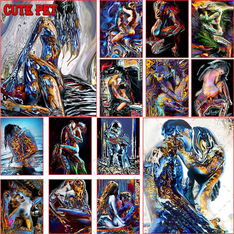 

Couple sexy Diamond Embroidery Man woman Love union 5D DIY Diamond Painting rhinestone Mosaic needlework Valentine's Day decor
