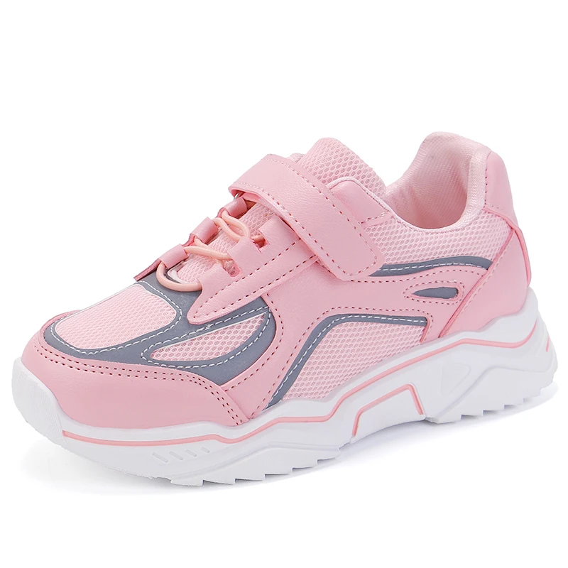 pink Сетчатая Осенняя спортивная обувь для мальчиков и девочек, модные кроссовки для детей, кроссовки для бега 2, 3, 4, 5, 6, 7, 8, 9, 10, 11, 12 лет - Цвет: pink