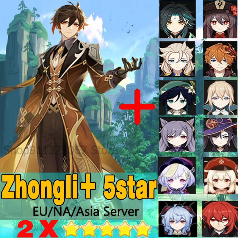 

Genshin Impact Dual 5star Account Venti+Diluc Eula Klee Hutao Xiao Zhongli Childe Venti Ganyu Albedo Keqing Jean Genshin Account