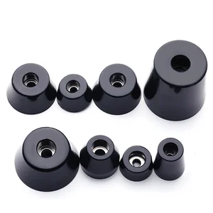 8pcs Anti Slip Furniture Legs Feet Black Speaker Cabinet Bed Table Box Conical Rubber Shock Pad Floor Protector Furniture Parts