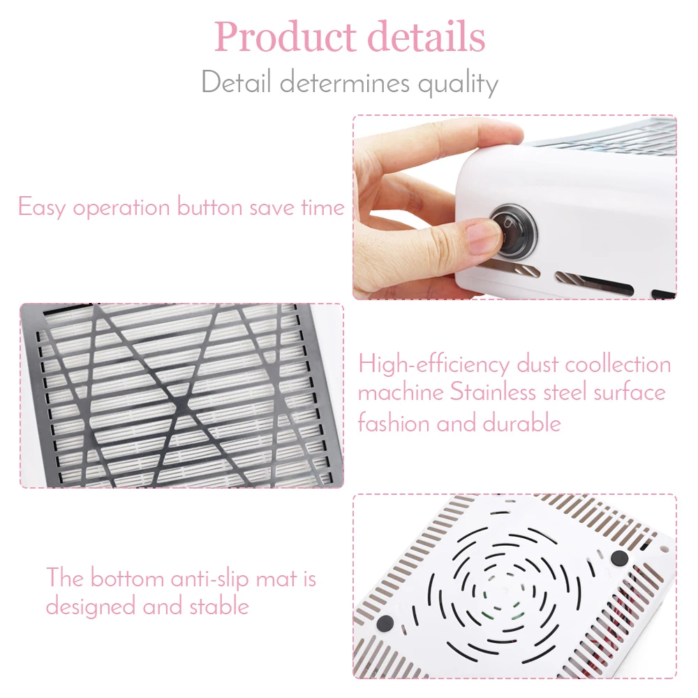 40 Вт новый мощный пылеуловитель для ногтей Вентилятор арт салон всасывающий
