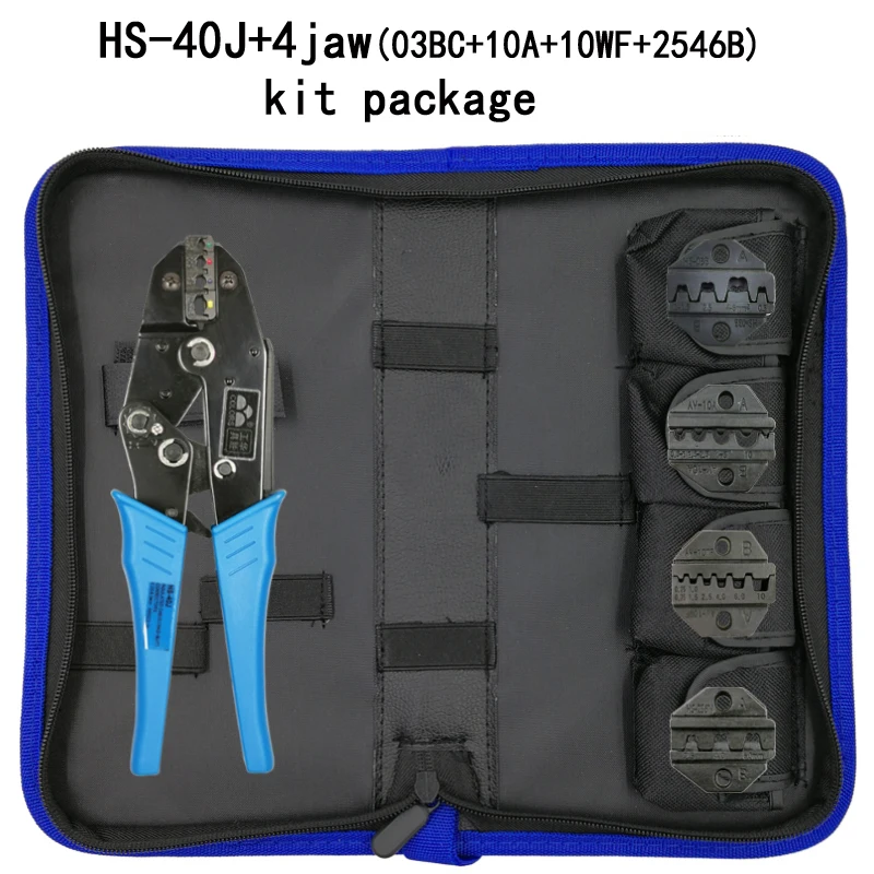 HS-40J/03BC/10A/10WF/2546B обжимные плоскогубцы комплект 4 челюсти для изоляции/неизоляции/трубки/pulg/mc4 терминалы электрические инструменты