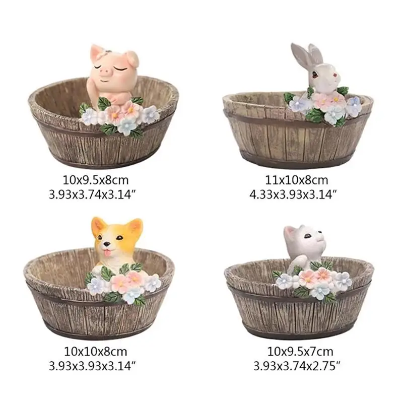 

Resin Bird Flower Pot Cartoon Succulent Pot Desktop Ornaments For Home Garden Decor