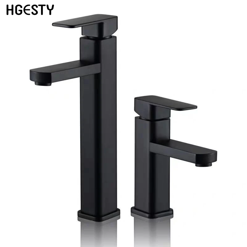 Современный квадратный смеситель для раковины из нержавеющей стали холодной и