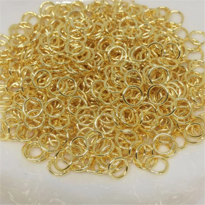 

50Pcs/Lot 14K Gold Color Plated Brass 4mm 5mm 6mm Open Jump Rings Split Rings Connectors For DIY Jewelry Making Accessories