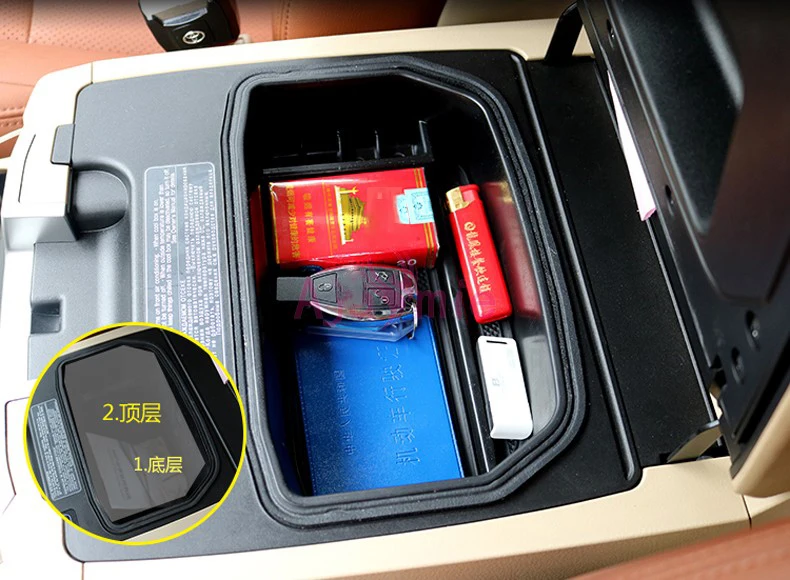 Утолщенная внутренняя консоль контейнер для хранения с центральным