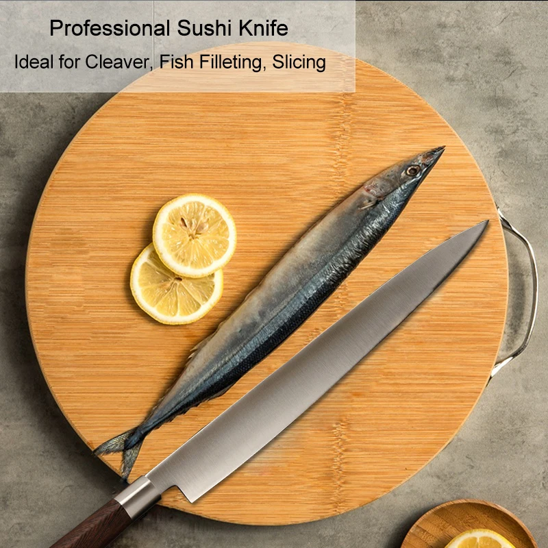10,5 дюймов Профессиональный левосторонний кухонный нож Sashimi немецкая сталь очень острый суши рыба лосось Кливер филе нарезки 11.2GW