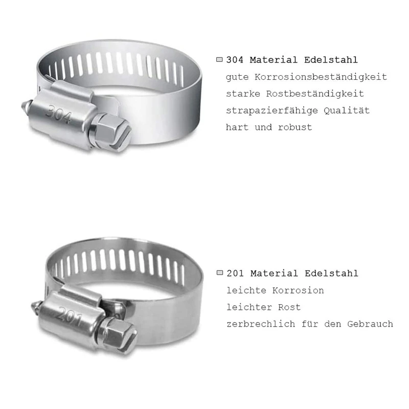 Набор шланговых зажимов из 60 предметов трубные зажимы 8-38 мм нержавеющей стали 201
