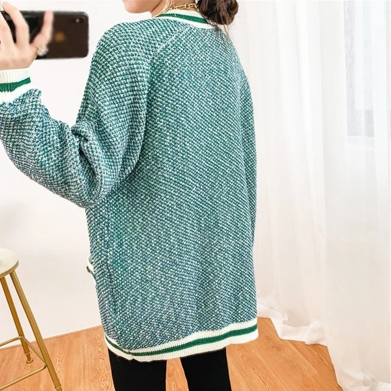 

winter Temperament 2021 new autumn and women's coat foreign style lazy style knitted cardigan sweater