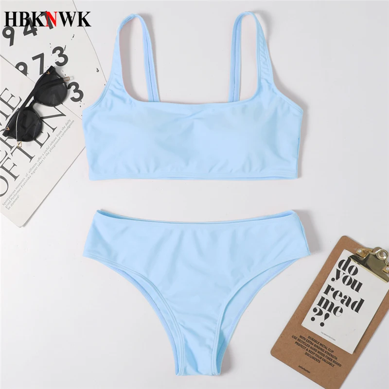 

Комплект бикини женский однотонный купальник сексуальный треугольный купальник 2021 летний купальный костюм женский пляжный бикини из двух ...