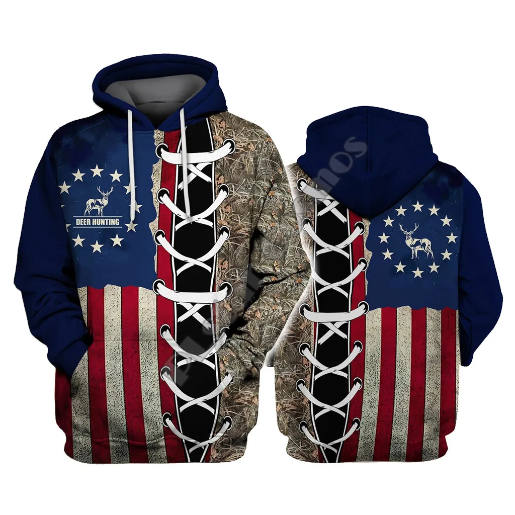 

Deer Hunting USA 3D Hoodies Printed Pullover Men For Women Funny Sweatshirts Sweater Animal Hoodies Drop Shipping