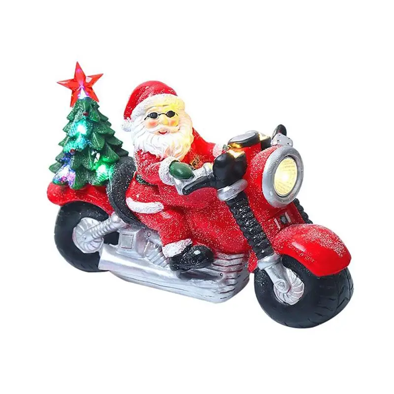 

LED Luminous Christmas Ornaments Resin Santa Claus Carriage Figurines For Living Room Bedroom Study Christmas Decoration Navidad