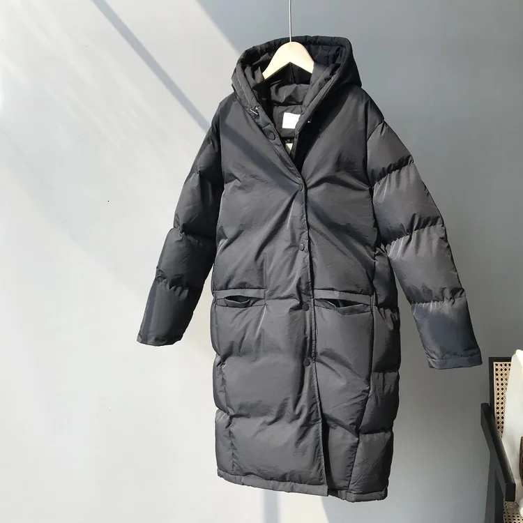 Mooirue осень зима уличная длинная парка пальто ленивое свободное плотное хлопковое однотонное хлопковое пальто с принтом