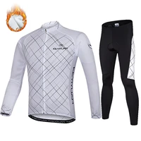 keyiyuan winter fleece 2021 mens cycling jersey set mountian bicycle clothes wear ropa ciclismo racing bike clothing cycling set