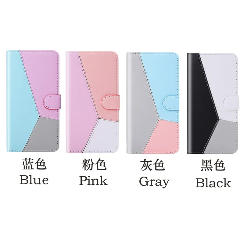 

Color Block Leather Case For Samsung J3 2017 Phone Case For Samsung Galaxy J7 J6 J5 J4 J2 Prime 2018 2017 2016 Flip Cover