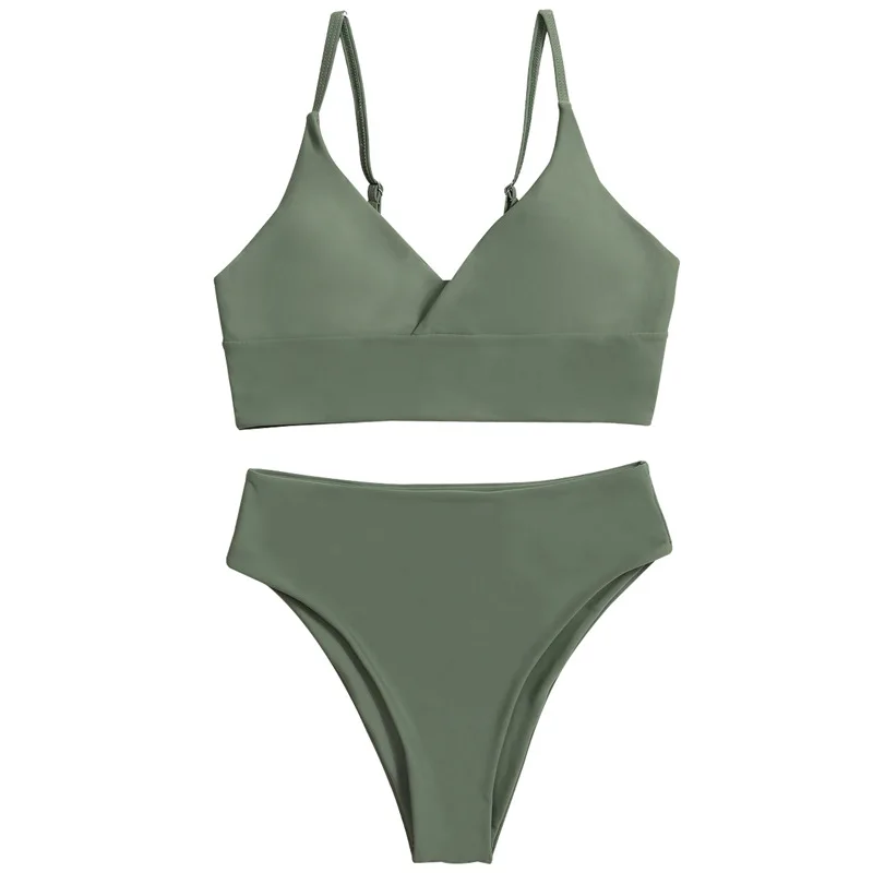 Женские Классические купальные костюмы Adomaner однотонный купальник для девушек с