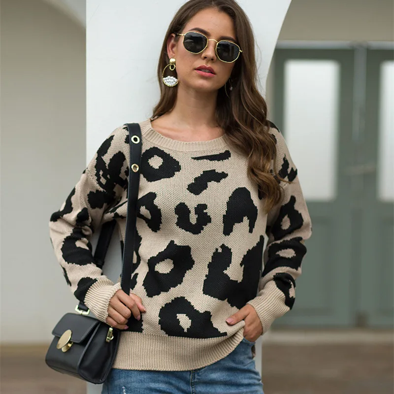 Plus Size Womens Sweaters Fashion 2020 Winter Casual Korean Style Leopard Clothes Women | Женская одежда