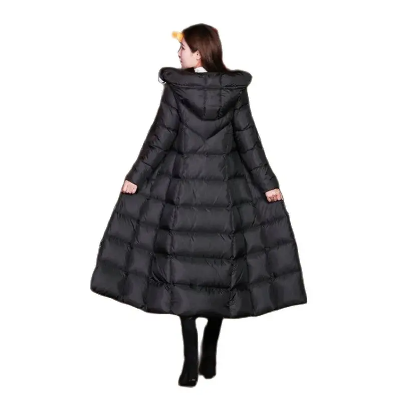 Plus Size Fashion 6xl Women's Jackets 2022 New Korean Winter Mid-Length Over The Knee Winter Jacket Women Hooded Padded Jacket