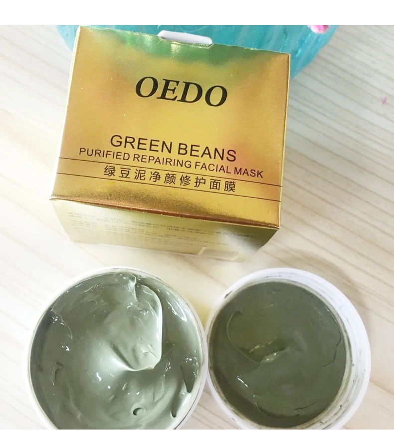 Mung Bean Mud Чистый Отшелушивающий маска усадка пор удалить угри грязь от акне ремонт кожи увлажняющие отбеливающие продукты