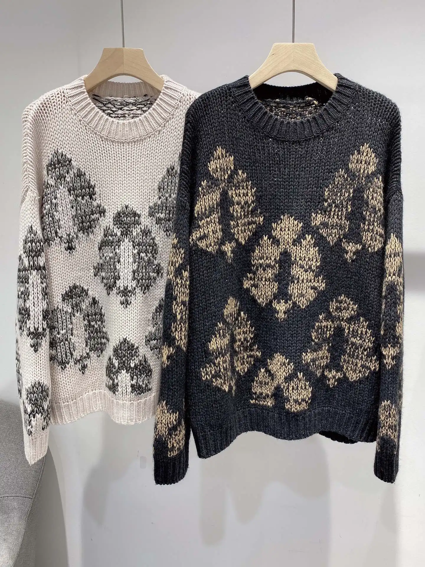 

Новинка 2021, женский модный пикантный толстый кашемировый свитер с длинными рукавами и иглами золотистого цвета, 1106