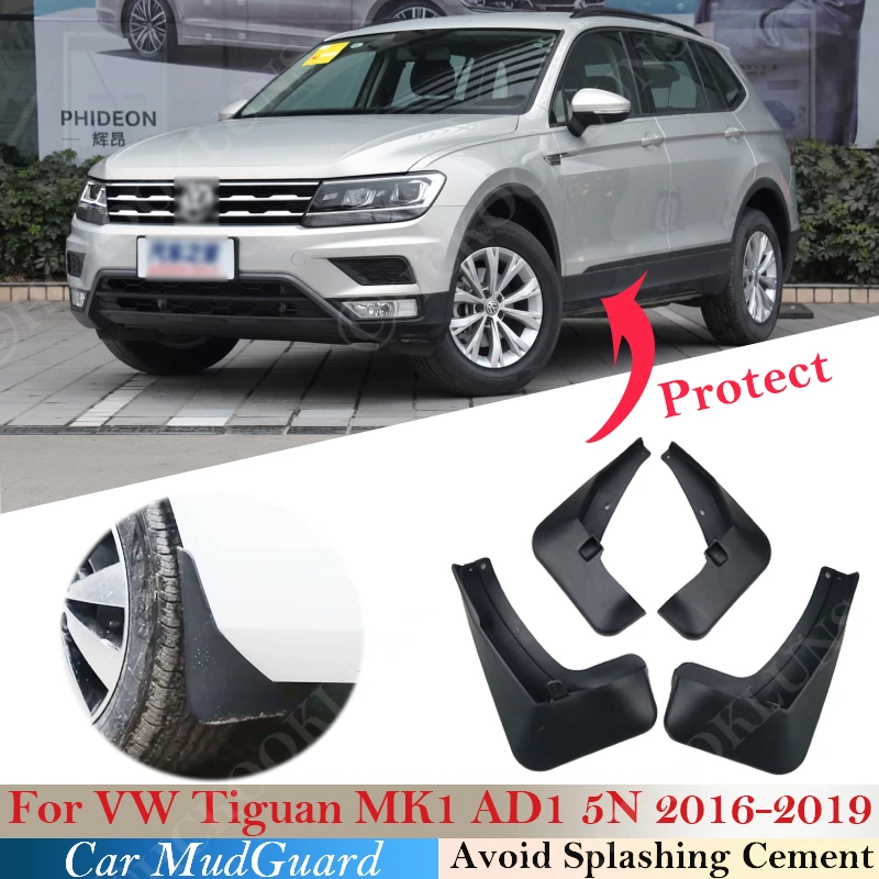 

Брызговики для Volkswagen VW Tiguan MK1 AD1 5N 2016 ~ 2019 крыло брызговиков, брызговик от грязи, брызговик для автомобильного стиля, передний и задний