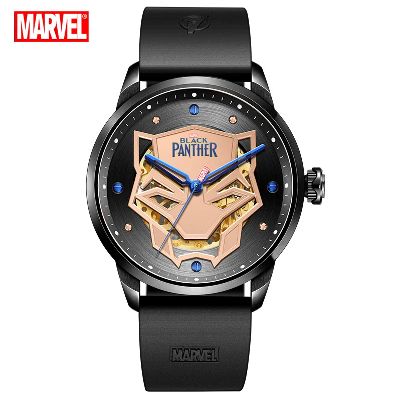 

Genuine Disney Marvel Black Panther Memorial Automatic Hollow Men's Watch Birthday Gift Watch Men Watches for Men Automatic