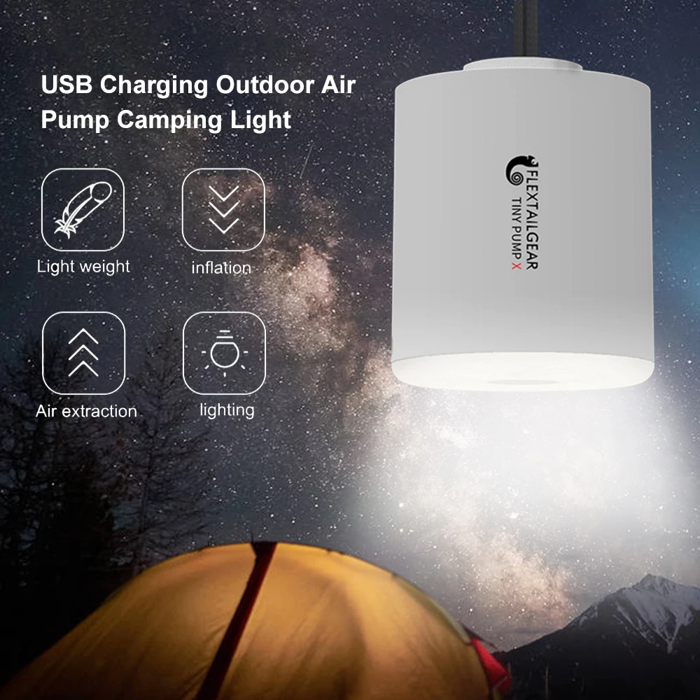 

Mini Electric Air Pump Multifuctional Outdoor Lighting 3 Modes Camping Lamp Portable Lantern Inflatable Pump USB Charging Torch