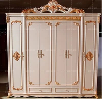 six door wardrobe antique white european whole wardrobe french rural furniture 04