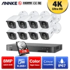 ANNKE 4K Ultra HD 16CH DVR Kit H.265 + система видеонаблюдения 12PCS 8MP CCTV система IR наружное ночное видение комплект видеонаблюдения