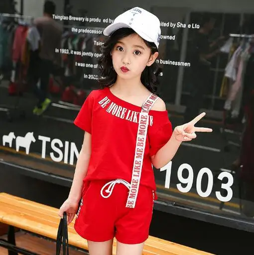 Комплекты одежды для девочек подростков 2021 Новая мода шаблон печати топы и шорты