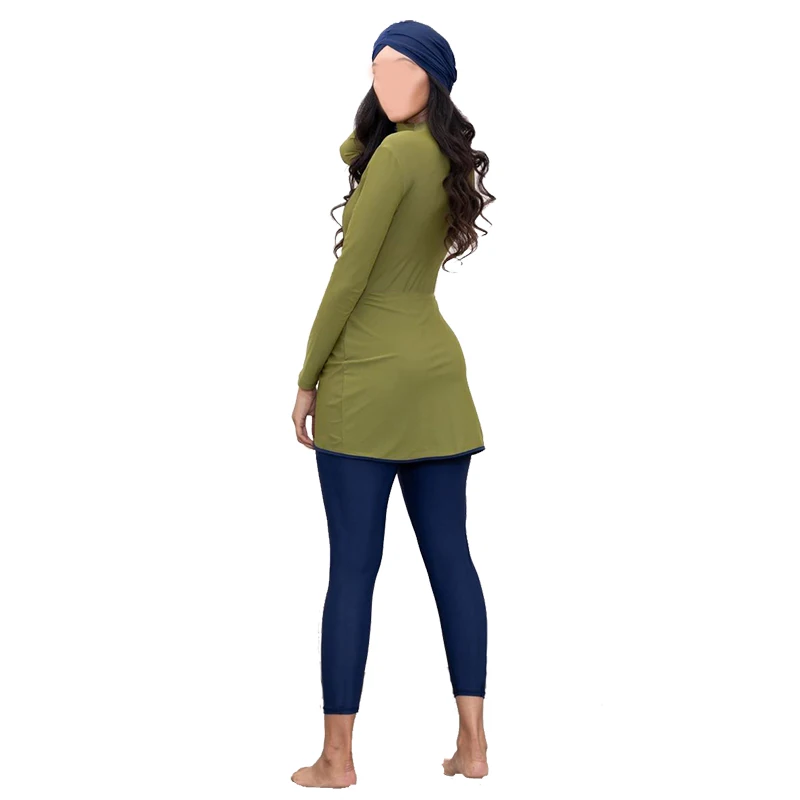 Хаофан Мусульманский купальник женский скромный лоскутный хиджаб с длинными