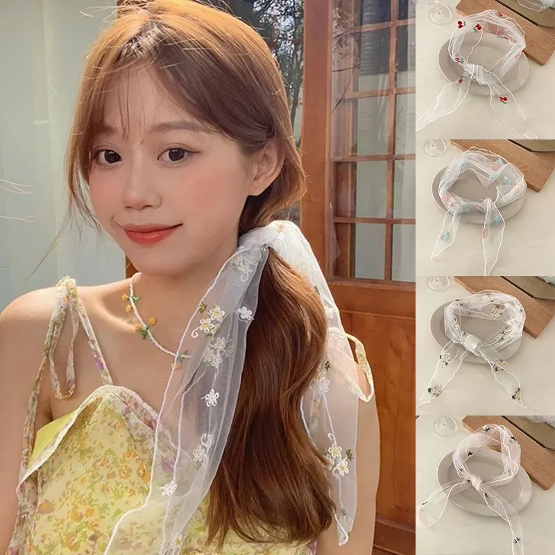 

Французский Ретро-шарф для волос ручной работы с вышивкой кружевной Цветочный ободок для волос женский головной убор аксессуары для волос