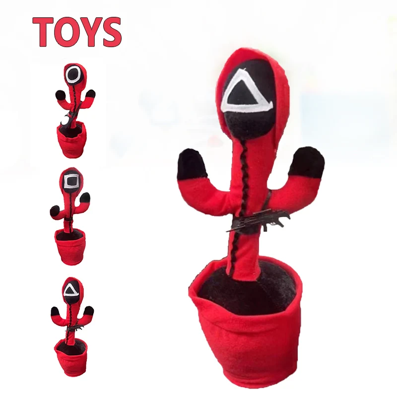 

Squid Game Dancing Cactus Plush Toy Singing 120 Songs Electronic Shake Soft Plush Doll Cactus Toys For Children Educational Toy