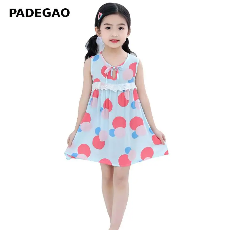 2020 платья для девочек летняя детская одежда детское платье принцессы без рукавов