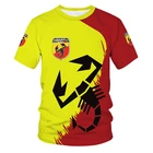 Модная мужская футболка с логотипом Abarth Scorpion, топ с круглым вырезом из полиэстера, быстросохнущая футболка, топ с короткими рукавами для гоночных мотоциклов