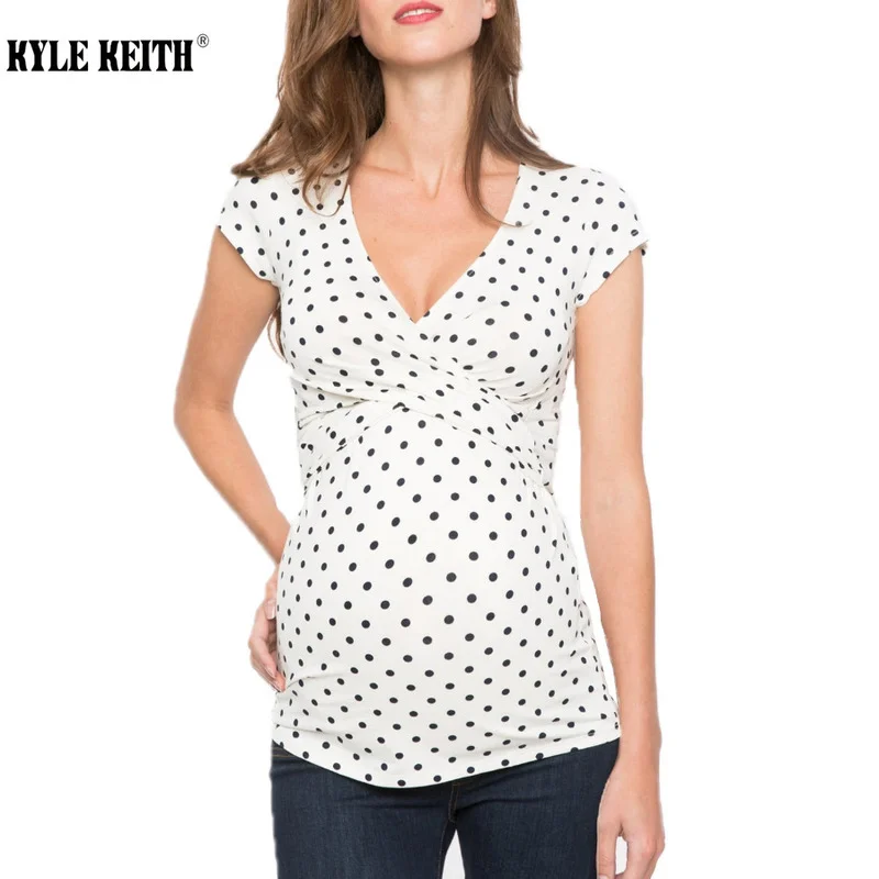 

Plus Size S-xxl Women's Maternity Nursing T-Shirt Short Sleeve Breastfeeding Tops Camiseta Premama