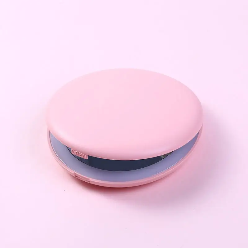 Складное круглое мини зеркало с 10 кратным увеличением и светодиодной