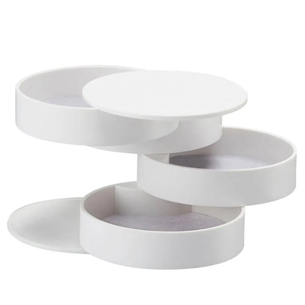 4 слоя 360 градусов вращающийся держатель коробка для хранения ювелирных изделий