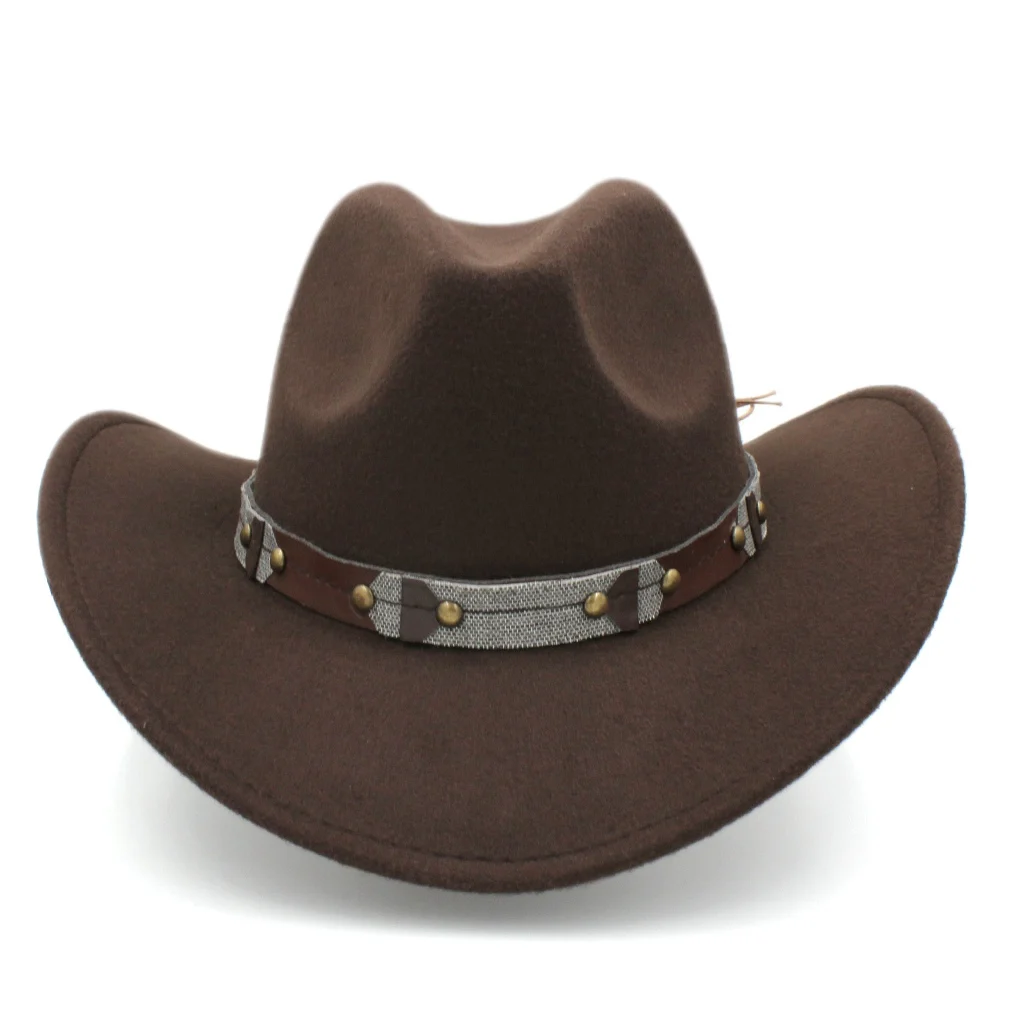 Винтажная ковбойская шляпа Munng с широкими полями из смеси шерсти в западном стиле