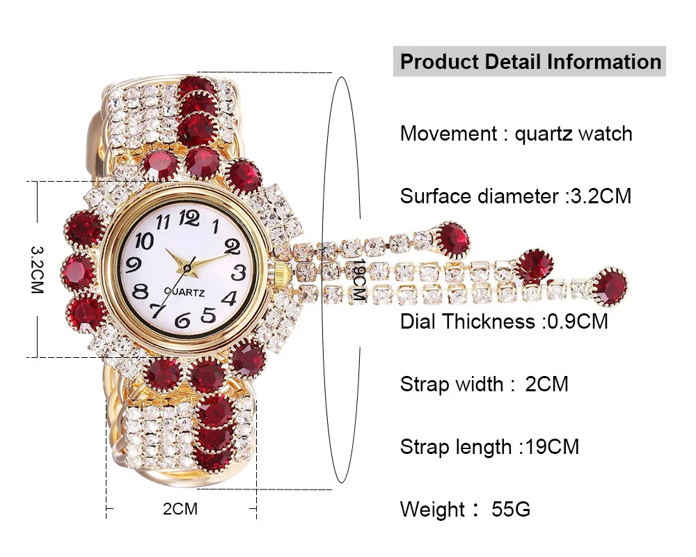 

2021 Top Brand Luxury Rhinestone Bracelet Watch Ladies Watch Ladies Watch Korean Trend Quartz Watch