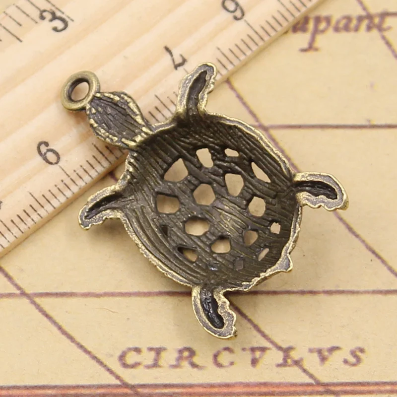 

10pcs Charms Hollow Tortoise Turtle Sea 38x25mm Tibetan Bronze Silver Color Pendants Antique Making DIY Handmade Craft Pendant