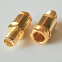 1x pcs rf connector sma female plug clamp solder for lmr195 rg58 rg142 rg223 rg400 cable coax brass gold plated straight