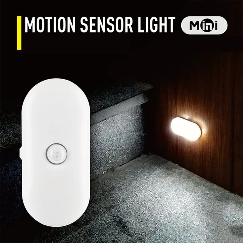 

Aisle Lights LED Human Body Induction Night Light Oval Charging Version USB Charging Body Sensor Light With Battery