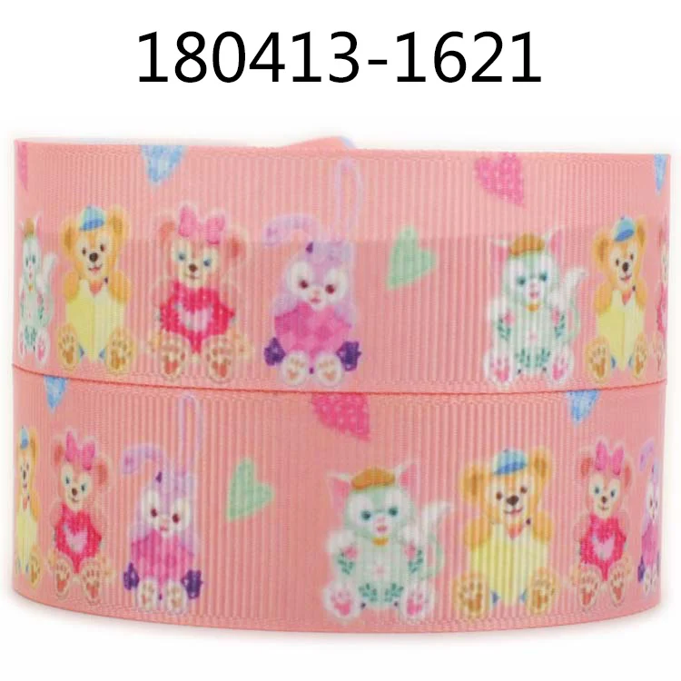 Winsome 16 мм-75 мм 50 ярдов милый медведь мультфильм лента с узором Grosgrain FOE | Дом и сад