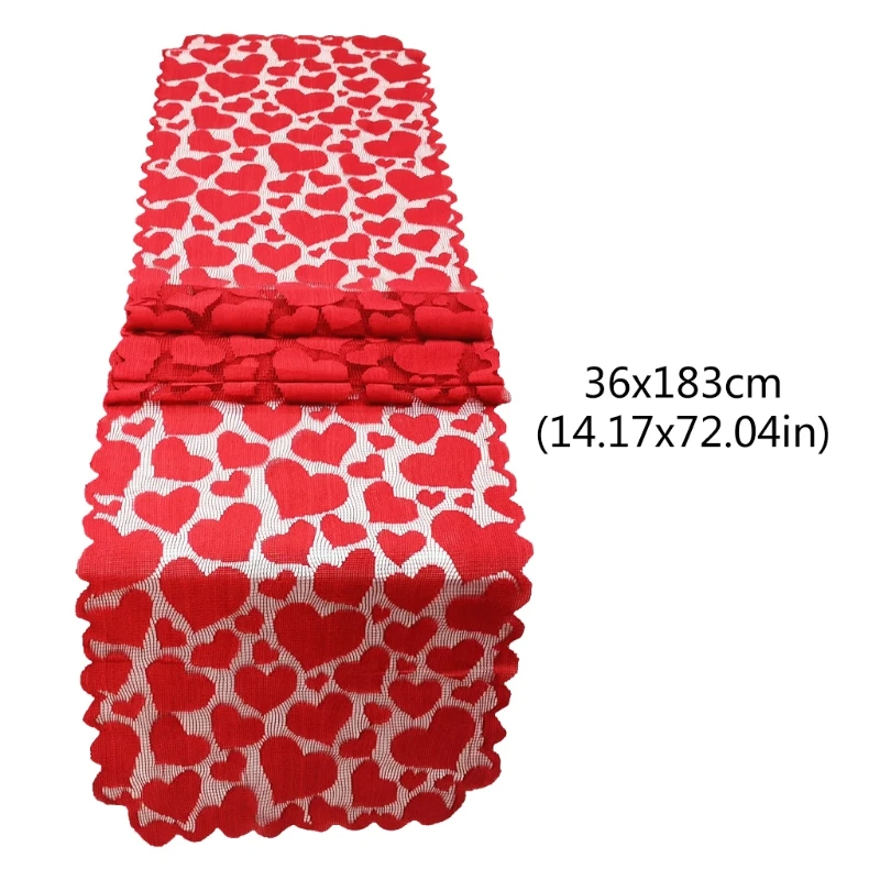

Valentines Day Table Runner - Red,14 x 72Inch - Lace Table Runner for Wedding Party, Valentines Decorations - Home Decor