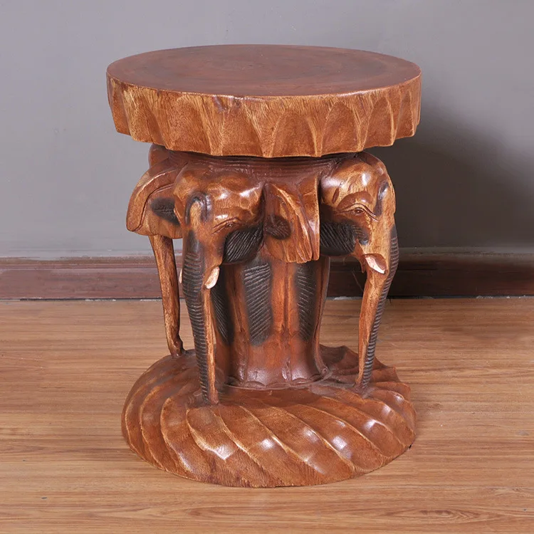 

Southeast Asia Thai handicrafts like carved stool log table solid wood household vestibular adornment in shoes stool