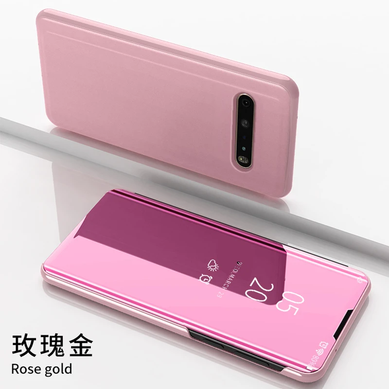 Зеркальный чехол на LG V60 K61 K50S Q60 V30 V40 V50 ThinQ 5G чехолполная защита книжка 7чехлы для V