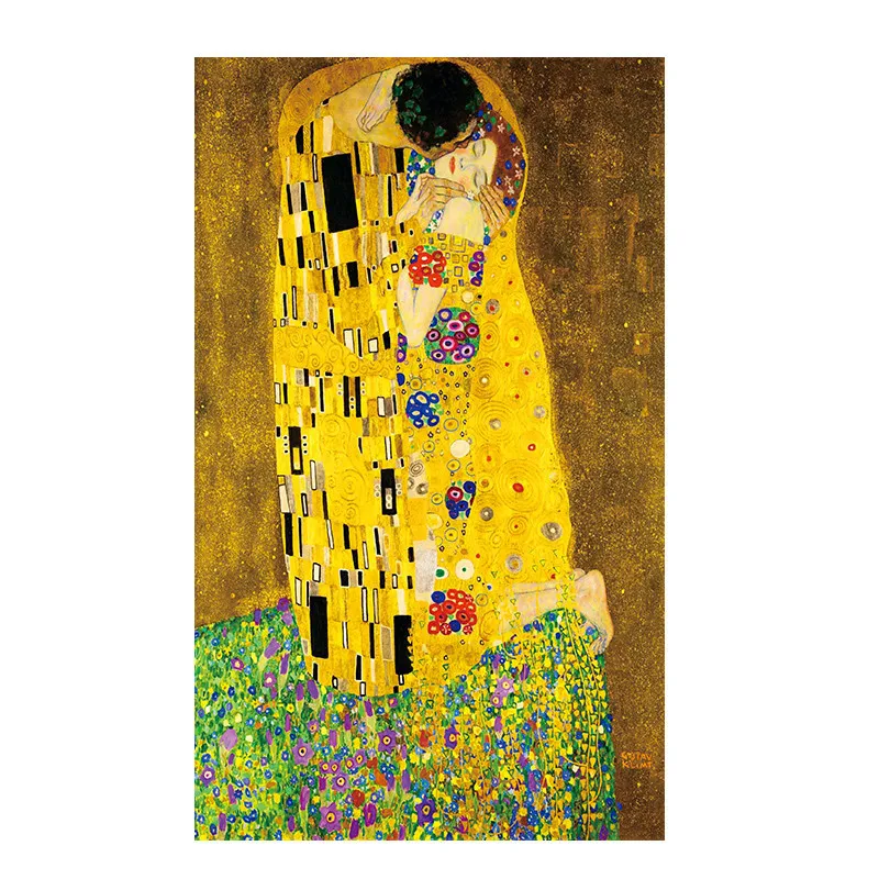 

Classic Artist Gustav Klimt kiss Abstract Oil Painting on Canvas Print Poster Modern Art Wall Pictures For Living Room Unframed