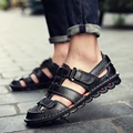 Classic High quality Cow Leather Sandals Summer Outdoor Handmade Men Sandals Fashion Comfortable Men Beach leather shoes size48