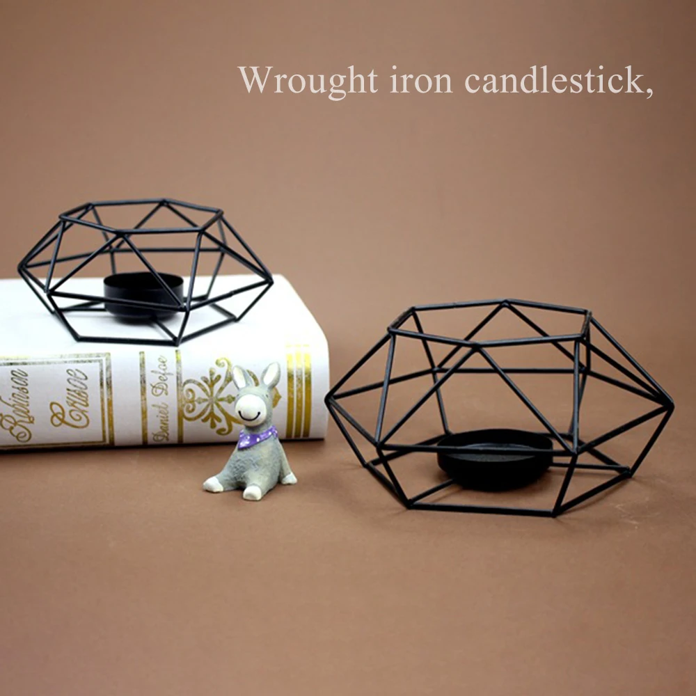 

Creative American Style Candlestick Wrought Iron Candle Holder Wedding Props Home Table Decorations Crafts Gifts